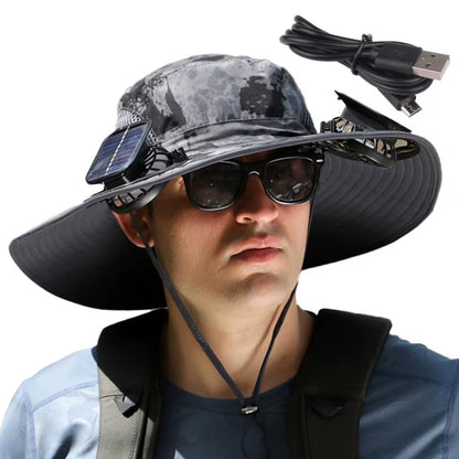 BreezeGuard™ Solar Fan Hat – Cool Comfort Under the Sun