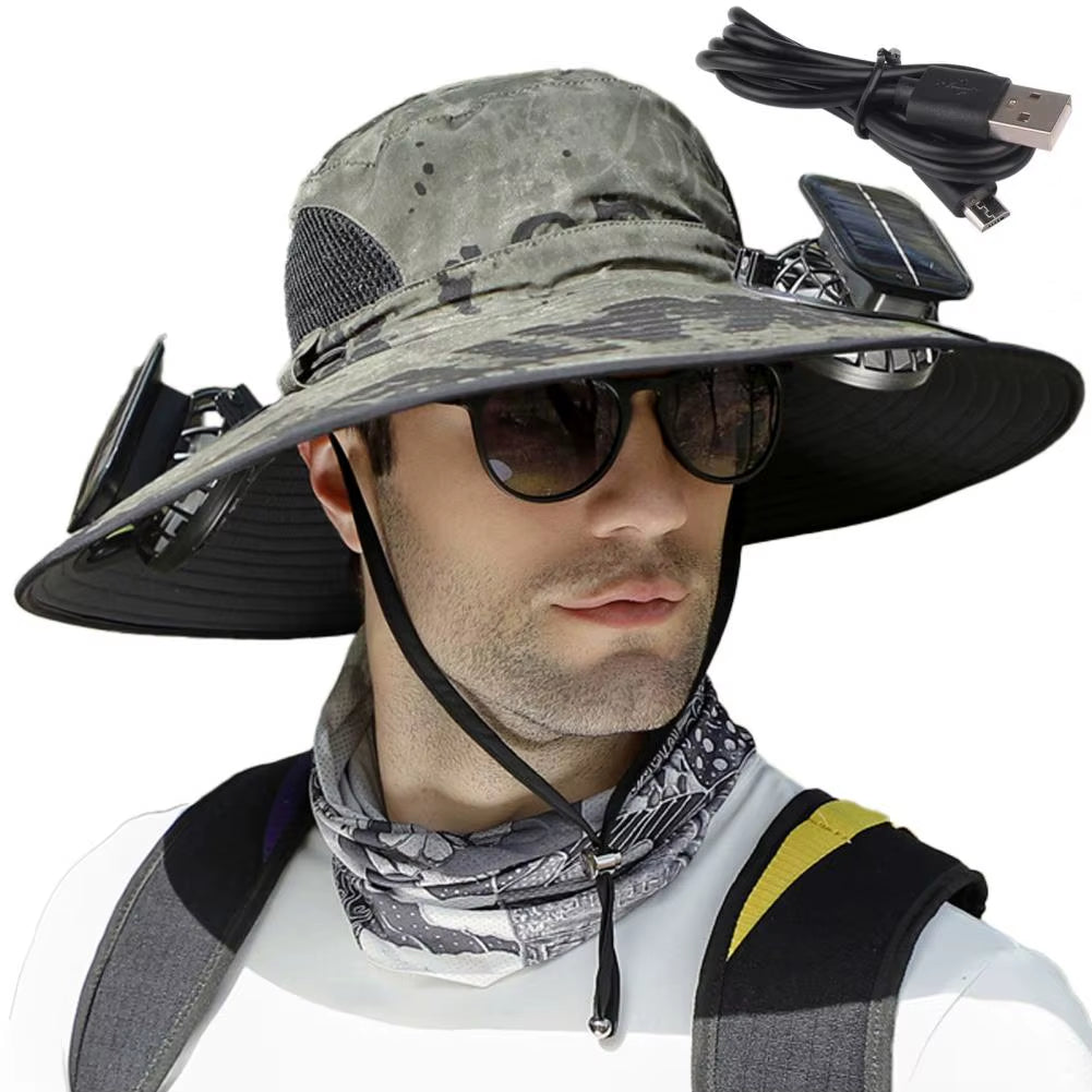 BreezeGuard™ Solar Fan Hat – Cool Comfort Under the Sun